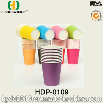 Tasse jetable de papier café chaud à mur unique en couleur pure (HDP-0109)